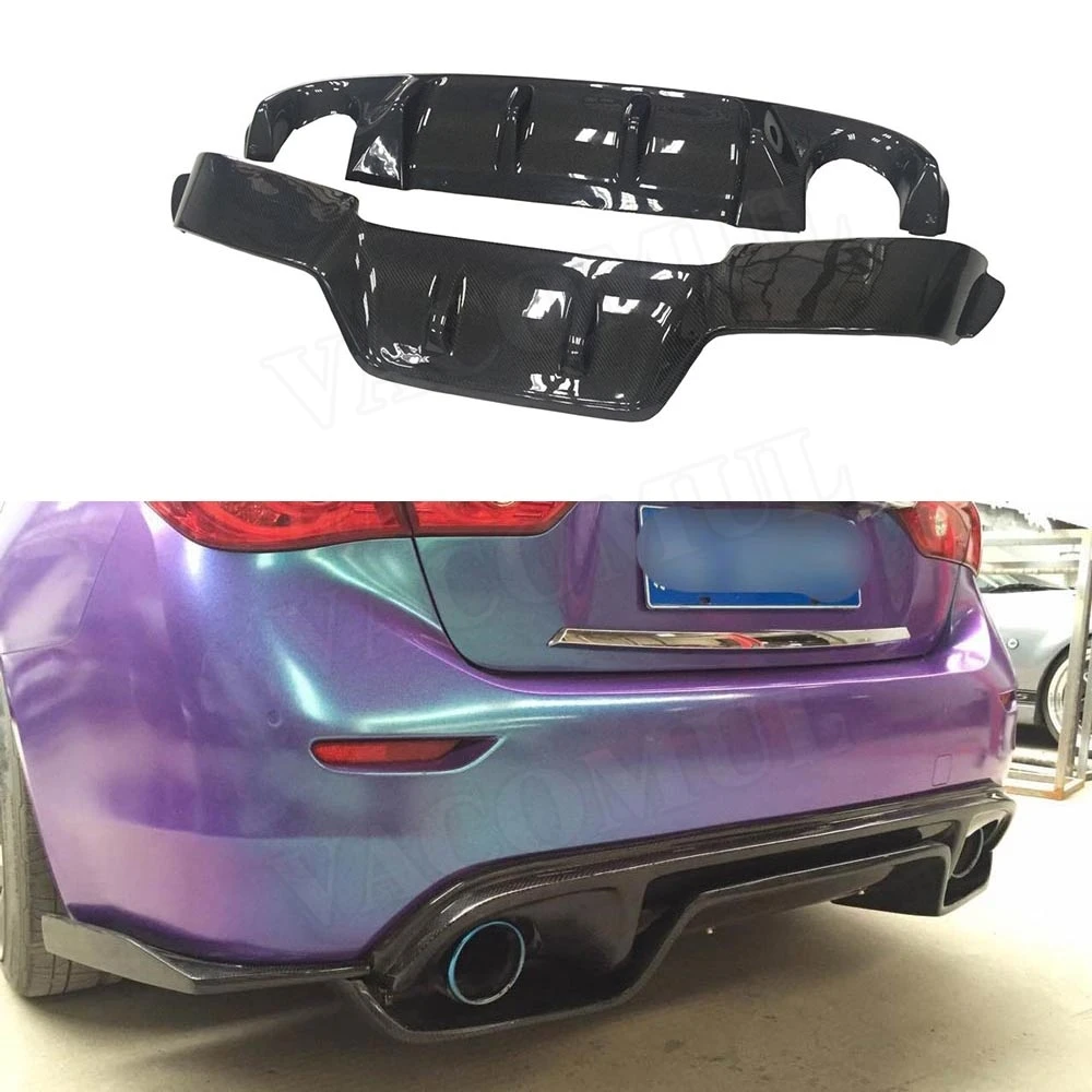 

Carbon Fiber Rear Lip Diffuser For Infiniti Q50 Q50L Q50S 2014 2015 2016 2017 J Style Bumper Chin Splitter Guard Spoiler