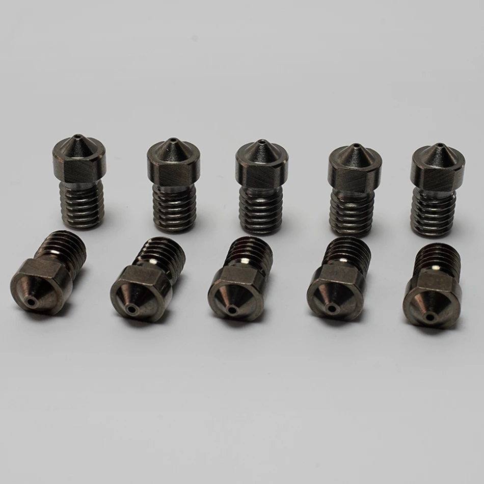 5/10pcs Megátalkodott Acél 3D Nyomdász Kötött lábszárvédő számára E3D V6 hotend, Kereskedés V6 nozzles 0.2 0.3 0.4 0.5 0.6 0.8 1.0mm