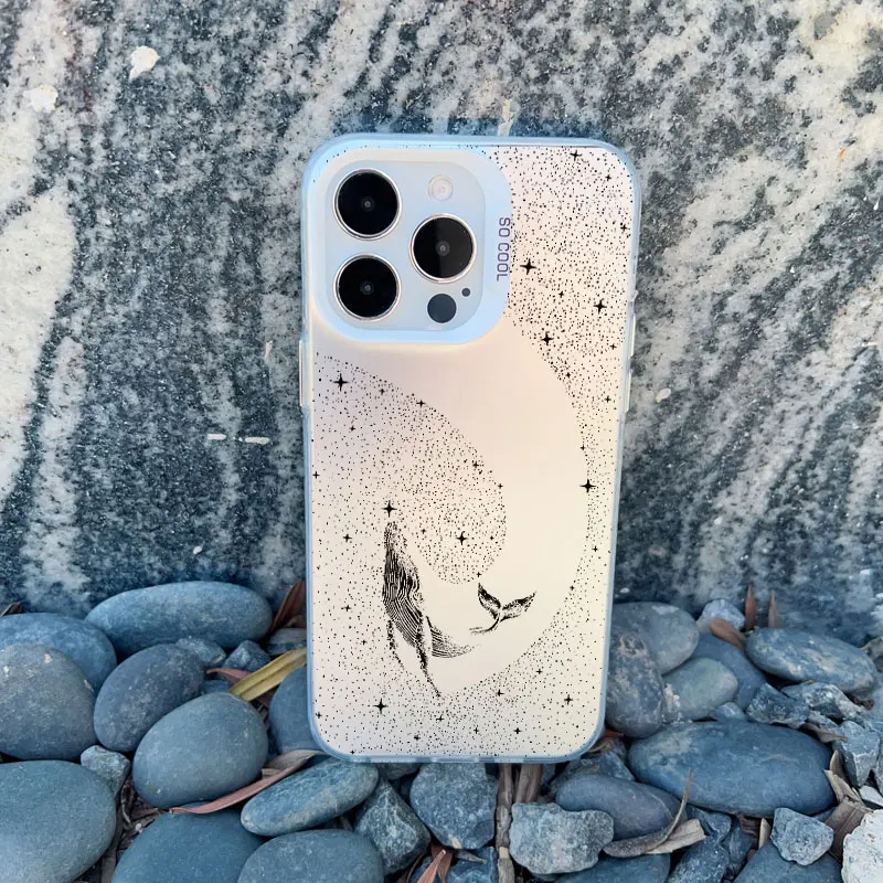 Ozean Tier süße Delphin Meeresschildkröte Malerei Handyhülle für iPhone 17 16 14 15 12 13 Pro Max Plus 13 Mini 11 weiße Laserabdeckung – Detail 4