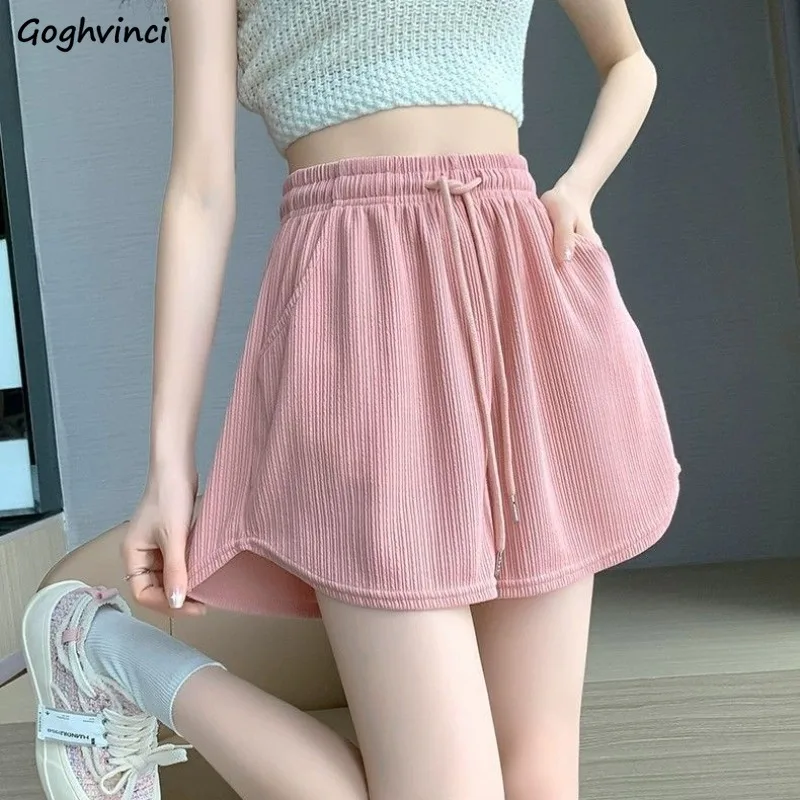 

Summer Shorts Women Breathable Loose Daily All-match Thin Solid Leisure Females Korean Style Drawstring Home Basic New