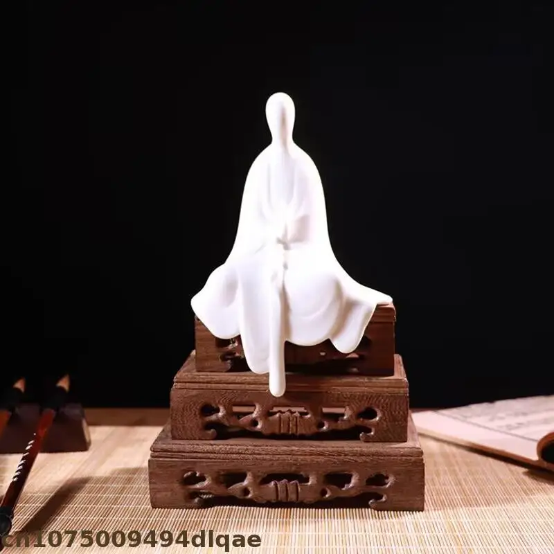 Home Decor Desktop Pedestal Vintage Carved Wooden Base Square Display Stand for Miniatures Figurines Potted Plants Teapots