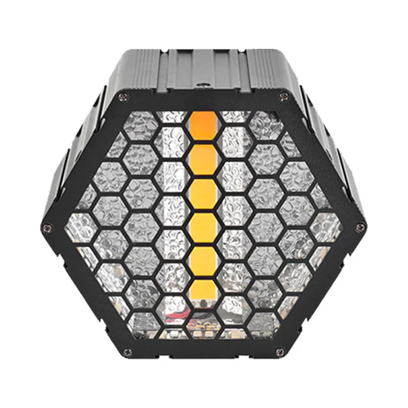 

Retro Hexagn Light 100W Amber & White LED Light With 5050 RGB 3IN1 LED Lamp Hexagon Stitching Vintage Disco Living House Show
