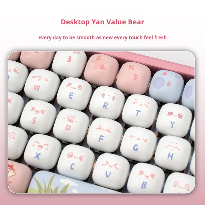 Creative Small Mantou Small Mushroom Shape Mechanical Key Keyboard Key Cap 138 Key Mog Height Pbt Material Personality Key Cap