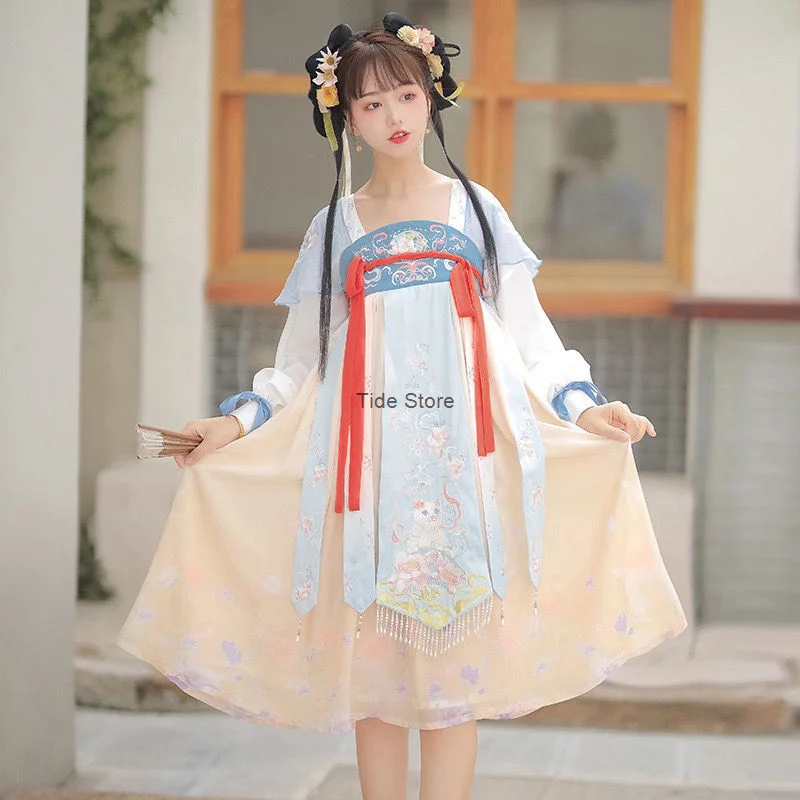 Fat Cat Chest Length Ru Skirt with Han Elements Lolita Chinese Style Ancient Clothes Lolita Skirts Kol Saati Dress