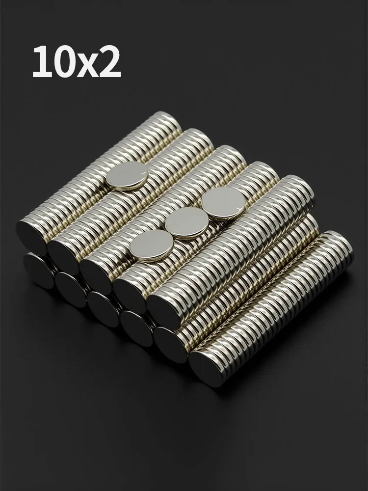 10x2mm Krachtige Neodymium Magneet N35 NdfeB Permanente Magnetische imanes Ronde Super Sterke Koelkastmagneten DIY - afbeelding 2