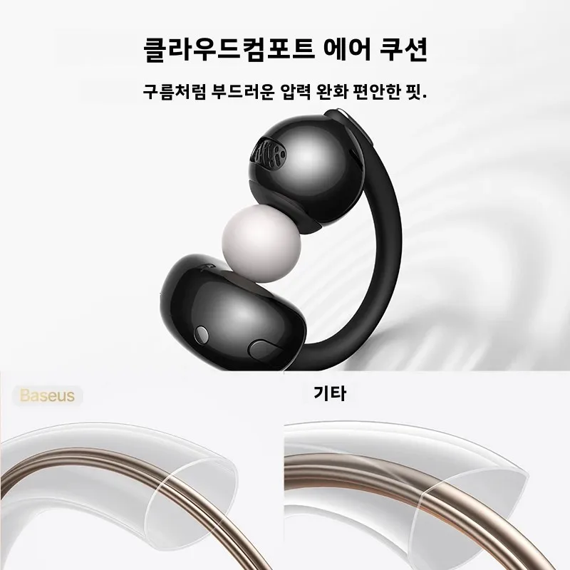 Baseus Bowie MC2 AIR Clip-on TWS Earbuds Ear Clips Wireless Earphones Bluetooth 6.0   Open Earrings 4 Mic ENC Sports Headphones 썸네일 4
