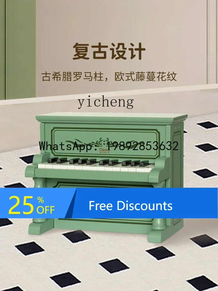 

AH Children Little Piano Pattern Wooden Baby Can Play Mechanical Music Toys Birthday Gift