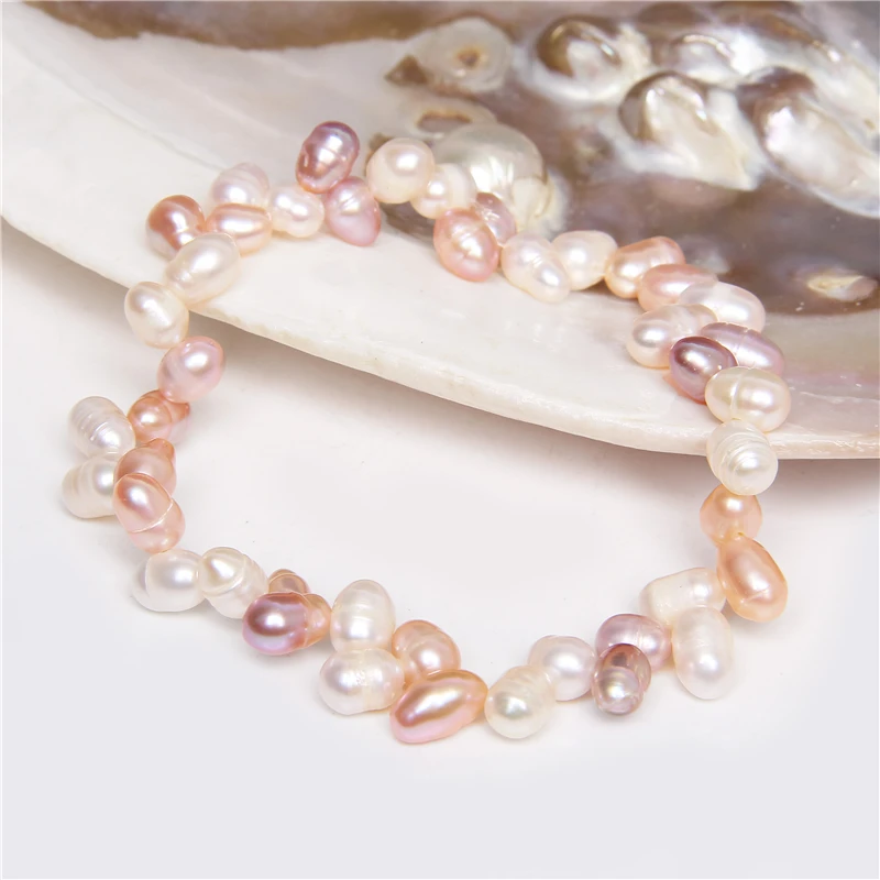 New Fashion Natural Pearl Bracelet for Women Freshwater Pearl Bracelet Men Elastic Bangles Handmade Female Jewelry Party Gift