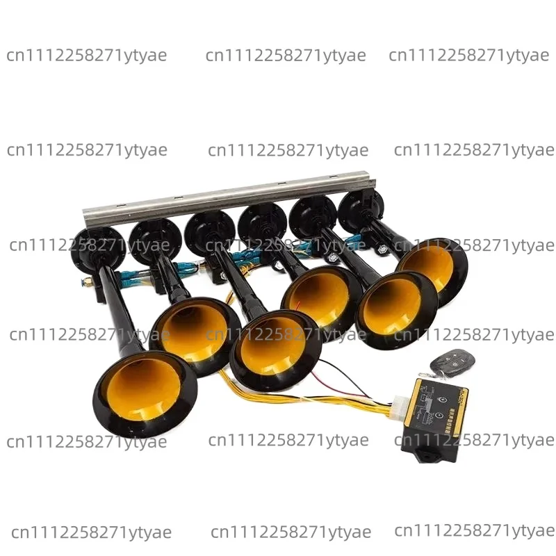 Car Music Horn Six Tube Thirty-Six Tone Truck Train Electronic Control Metal Tube Music Air Horn With Button Cars Accessories