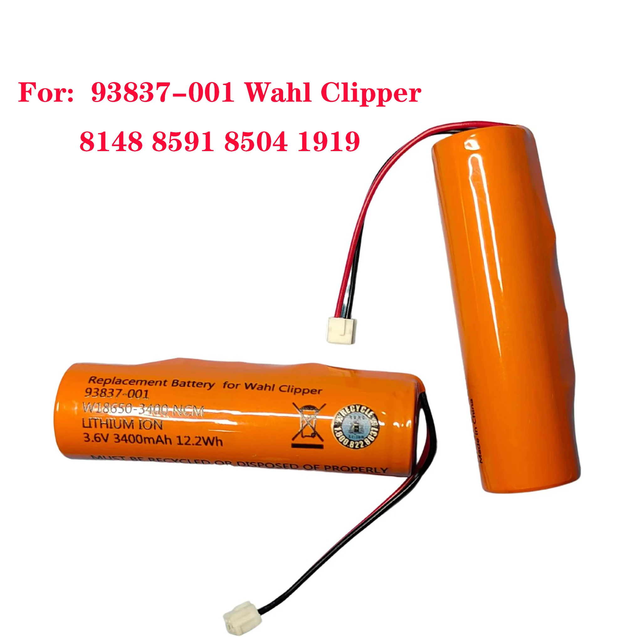 Batteria per Wahl Clipper 93837-001 Wahl 8148 8591 8504 1919 3.6V 3400mAh Cordless Magic Clipper Designer Senior Cordless