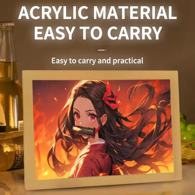 

Demon Slayer световая картина ночник фоторамка Tanjiro Nezuko Zenitsu Inosuke светодиодные фонари спальня домашний декор аниме демон