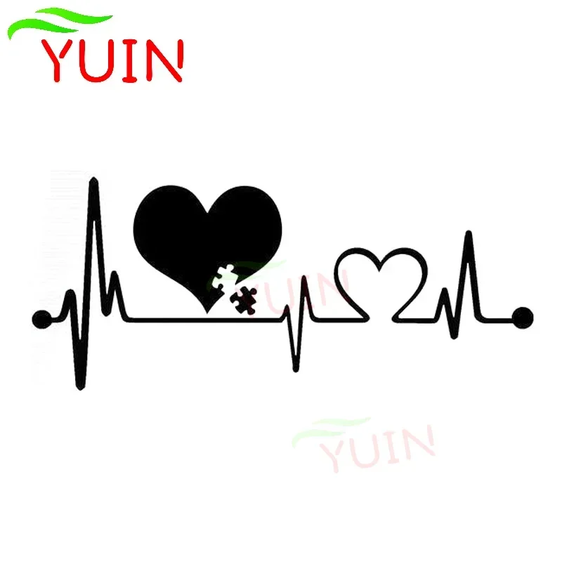 

YUIN Autism Heartbeat Lifeline Creative Car Applique Fashion Decoration PVC Waterproof Sunscreen Sticker Can Be Customized Color