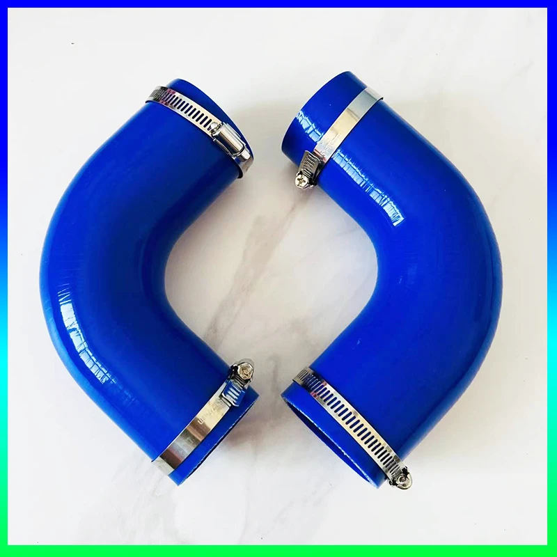 Blue 90 Degree Reducer Silicone Flexible Hose Variable Diameter Silicone Flexible Hose For Air Intake High Pressure with 2 clamp