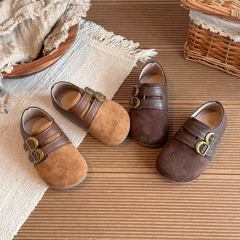 2026 Spring New Children Leather Shoes for Girls Fashion Korean Style Soft Anti-slippery Chic Versatile Breathable Flats