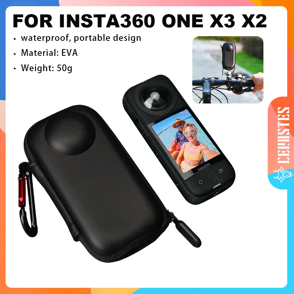 For Insta360 one X3 X2 Accessories Case Mini Bag Collection EVA Portable Travel Storage Waterproof Half Zip + Lock For Insta 360