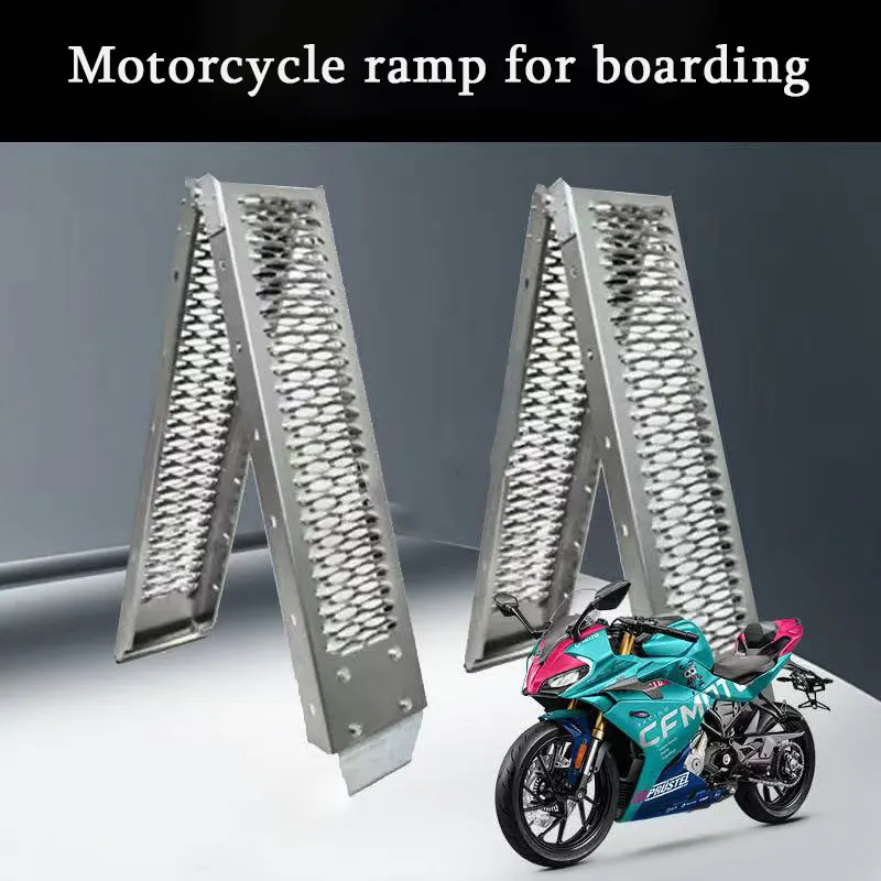 Motorcycle ramp Thickened folding ramp board Freight ladder Step slope Non-slip barrier-free ramp board