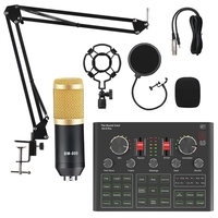 BM800 Condenser Microphone Set With V9X PRO Live Sound Card, For Computer Karaoke Studio Recording Smartphone