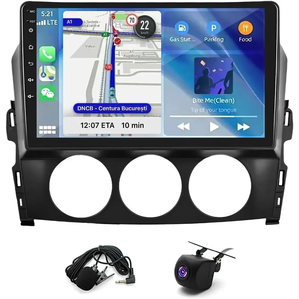 Android 14 Car Radio Stereo or Mazda MX-5 2006-2021 with WirelCarplay Android, 9" IPS Touchsn Double Din Car Radio with AHD Back
