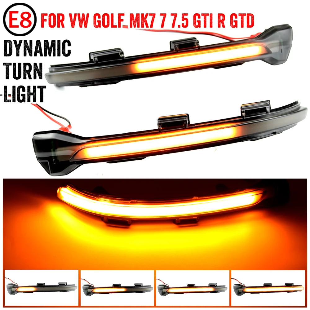 2-częściowy wskaźnik lusterka bocznego Dynamiczny kierunkowskaz LED do VW Golf 7 MK7 7.5 GTI R Sportsvan Touran L II