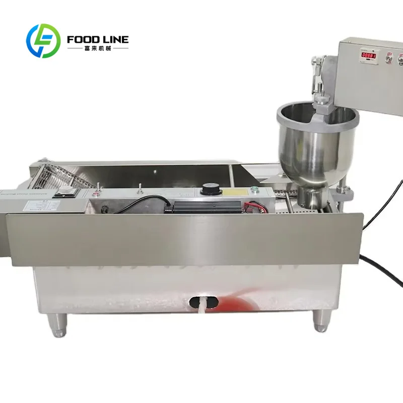 Customized Electric Stirring  Fully Automatic Donut Machine,Dual Temp Control Auto Frying Machine for Independent Bakery