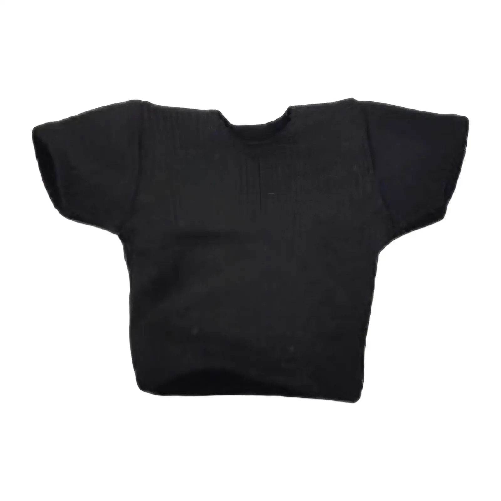 1 18 Action Figure Clothing Miniature Short Sleeve T Shirt Black Oversized Top for Male Doll Realistic Look