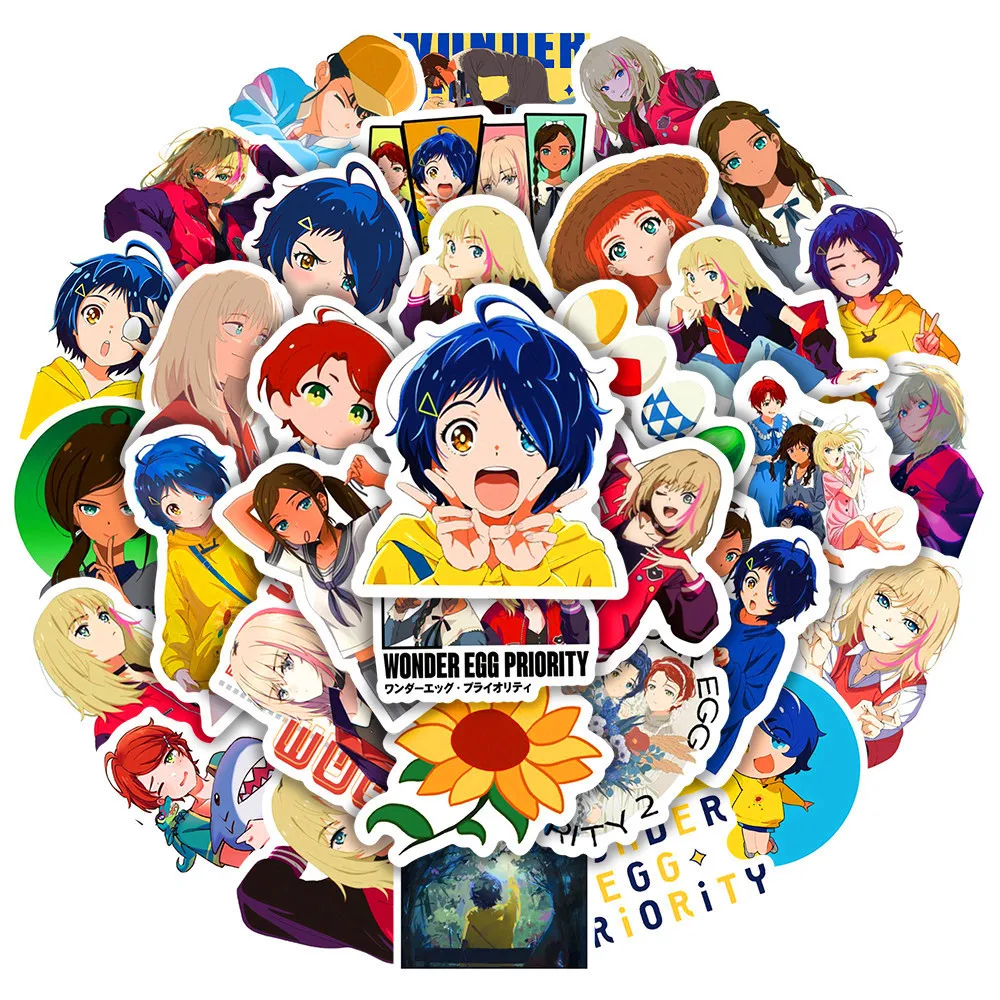 50 Stück Anime WONDER EGG PRIORITY Ohto Ai Cartoon-Aufkleber Ästhetische Aufkleber Spielzeug Gepäck Laptop Handy DIY Wasserdichte Sticker