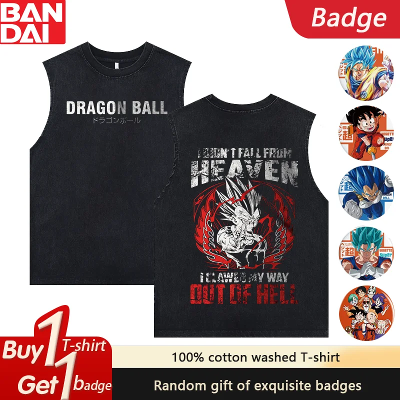 

Dragon Ball Аниме Подарочные мужские майки с принтом Летние женские футболки для спортзала Винтажный потертый жилет Рубашка без рукавов Y2k Одежда Топы