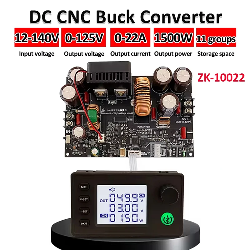 125V 22A 1500W Przetwornica Buck Regulowany laboratoryjny regulowany zasilacz stabilizowany napięciem Wyświetlacz LCD Moduł obniżający napięcie