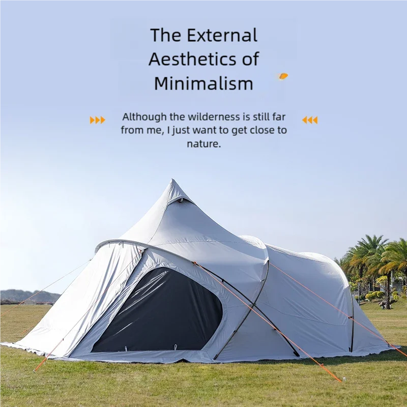 

Купольная палатка для кемпинга на 8-12 человек, 4-сезонная, водонепроницаемая, с защитой от УФ-излучения, ветрозащитная, семейная палатка для активного отдыха с окном для дымохода, тип вигвам