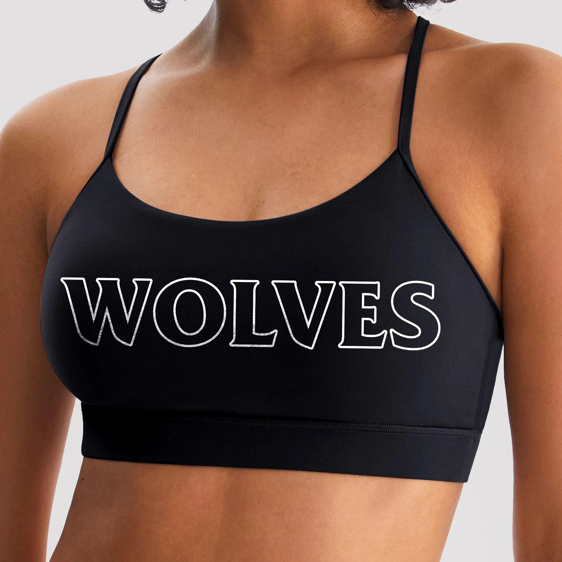 New beautiful back sports underwear wolf head bra with breast pad high elastic leggings fitness yoga running shockproof vest