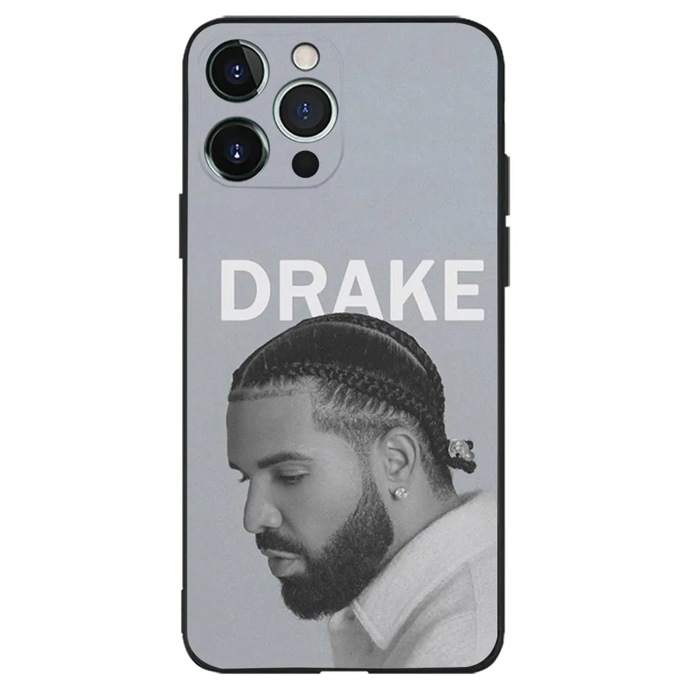 rapper drake wallpaper Phone Case for Apple iPhone, 13, 14,13,12,11,XS,XR,X,8,7,Pro,Max,Plus, Mini Silicone Cover, Black