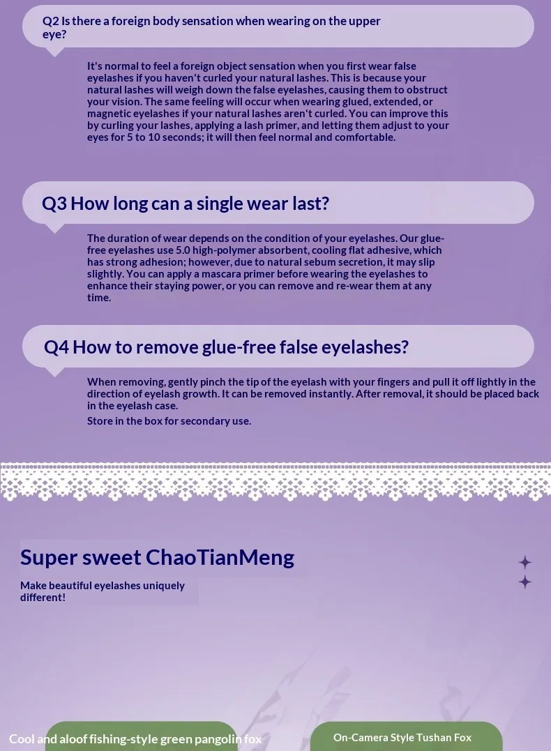 Kleberlose Fuchsauge-Falsche Wimpern im chinesischen Stil, selbstklebende natürliche braune schwarze Wimpern, 3D-voluminöse, flauschige, geflügelte Wimpern – Detail 17