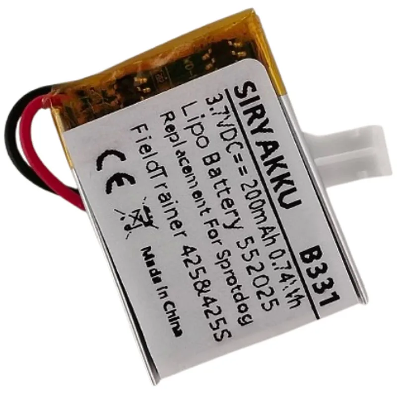 3.7V 200mAh Replacement Battery for SportDOG FieldTrainer 425 SD-425S FT-125 FT-125W Transmitters, SR-225 SR-225S