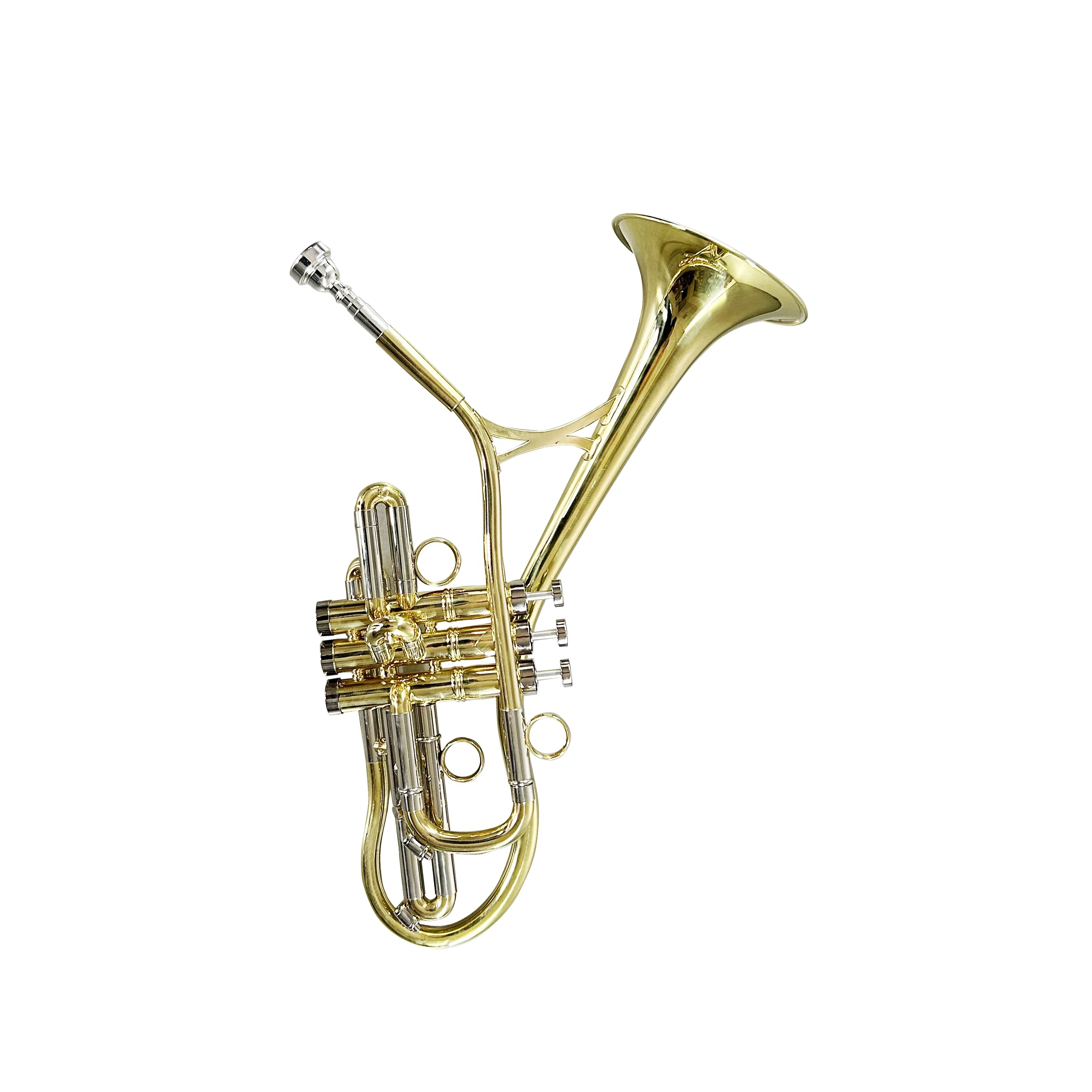 BB Tone OEM Imitation Gold Trompetta JYTR409ST Saxophone Style Trumpet with Brass Body and Gold Lacquer Surface