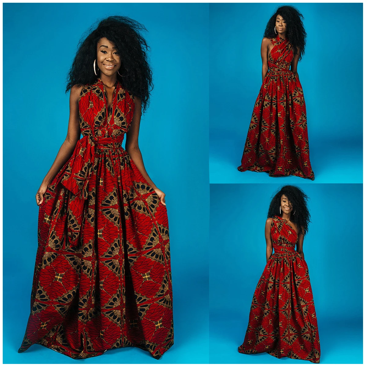 

Türkiye New Women Clothing Maxi Dress Fashion New Dashiki Printed African Dress Evening Ball Ankara Dress Robe African Clothing