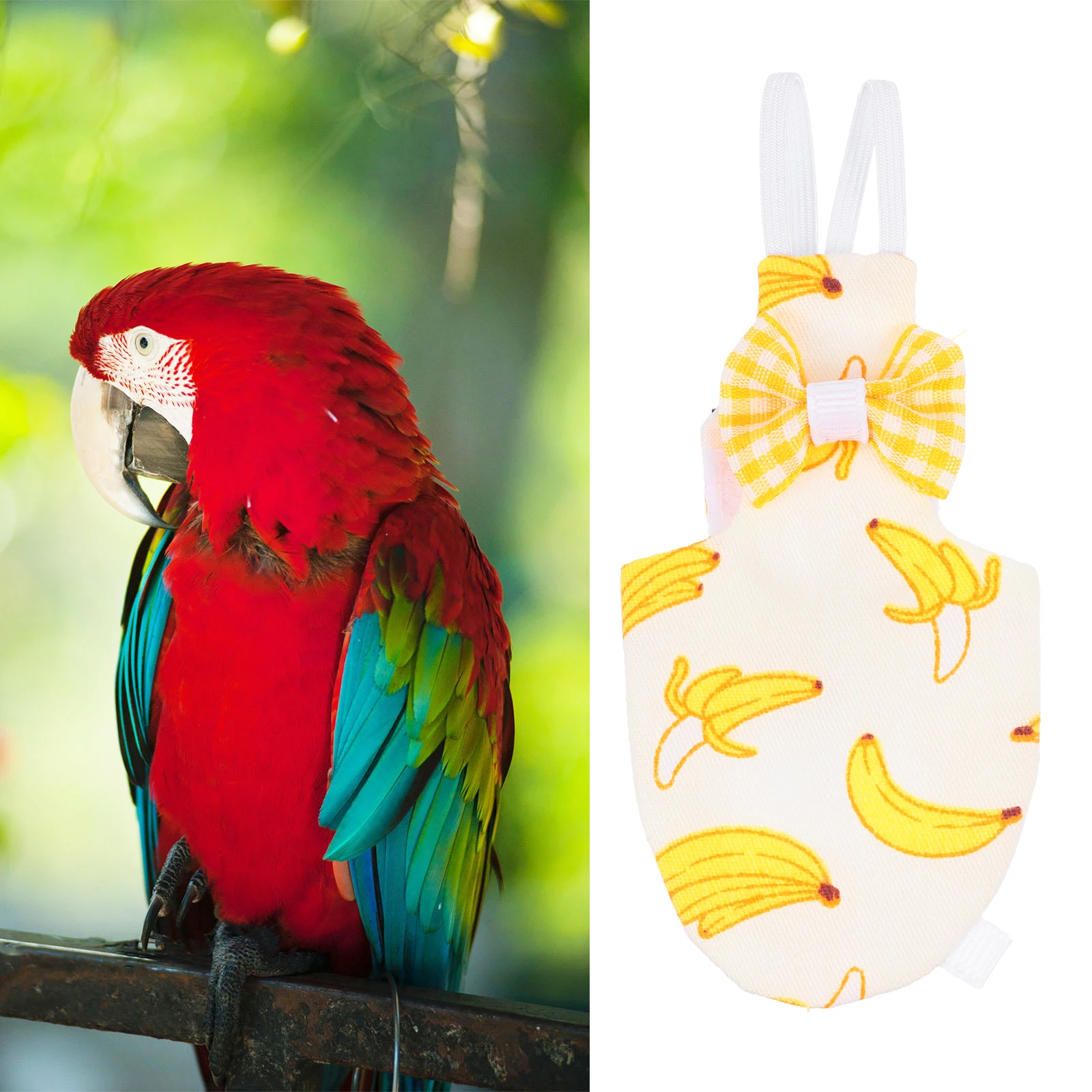 Parrot Flight Suit Bird Apparel Adjustable Leash Harness for Cockatiel Budgie Travel Yellow Pet Diaper Flight Clothes Parakeets