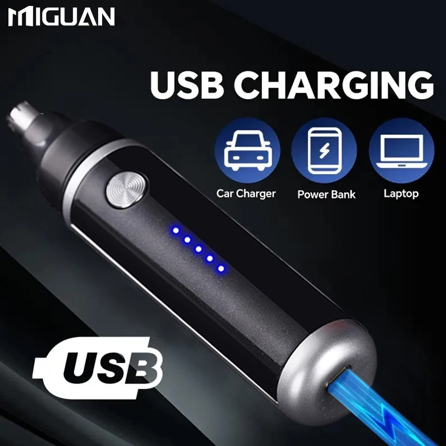 Electric Nose Trimmer, USB Rechargeable Trimmer For Nose And Ear Hair, Nose Hair Shaver For Women And Men,Painless Eyebrow image 6