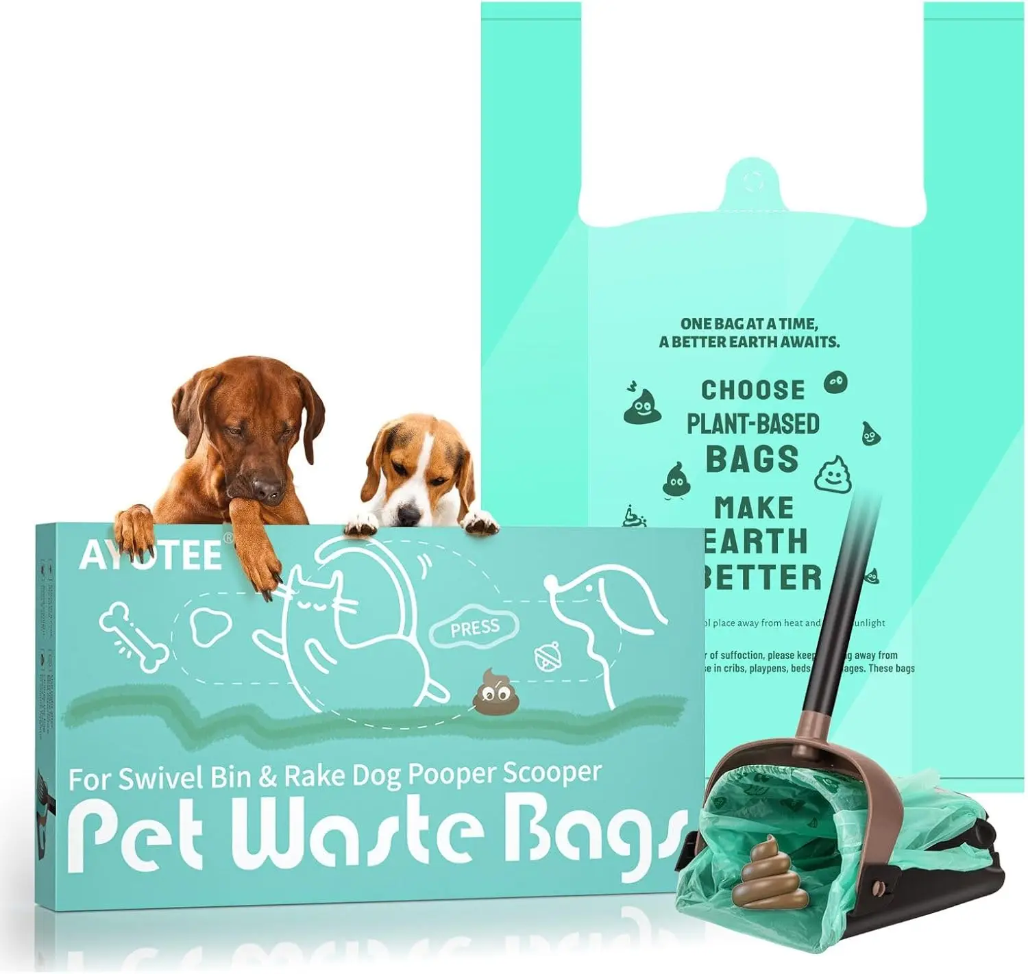 Leakproof Dog Poop Bags with Handles, Extra Large 100 Count, Unscented Waste Bags for Scoopers