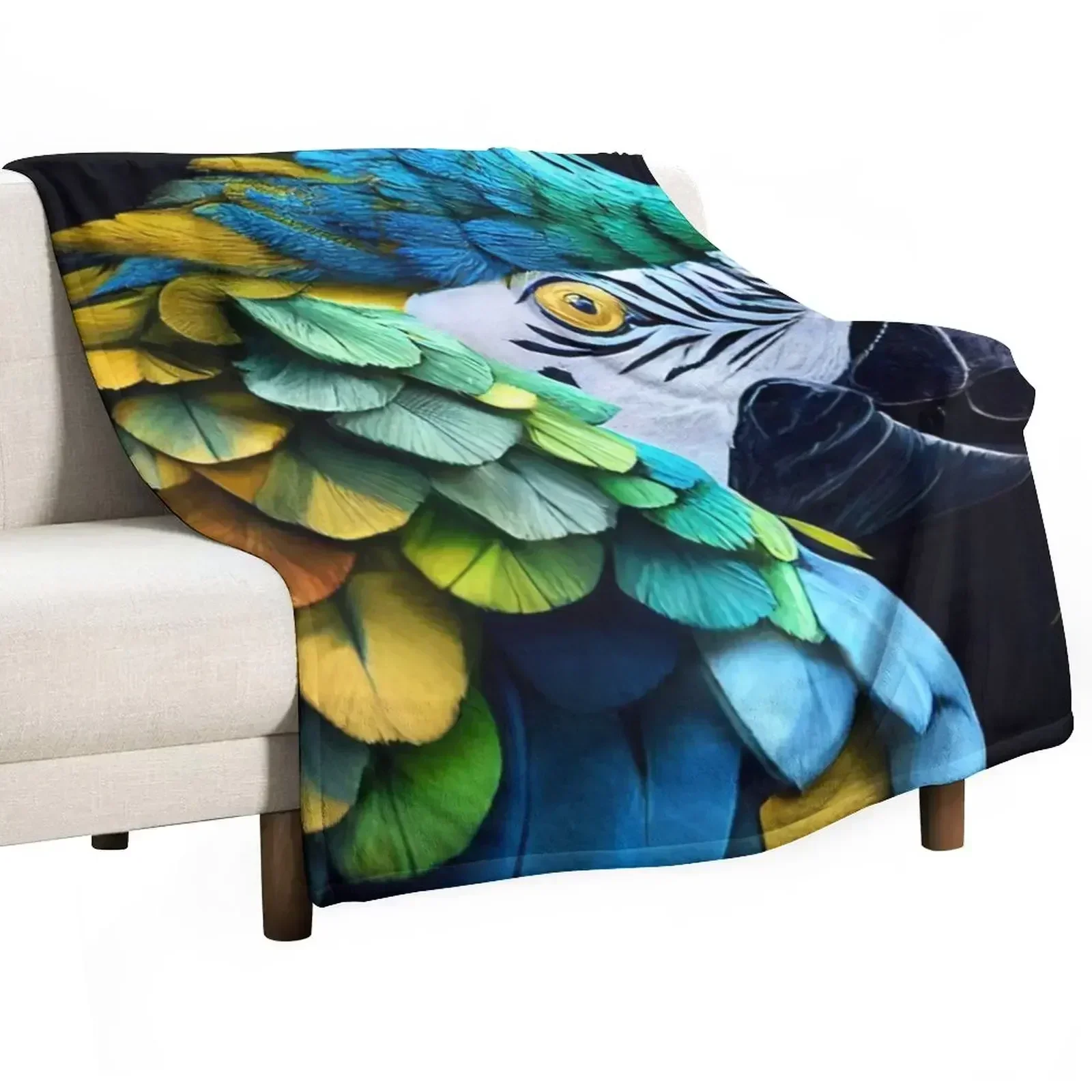 Cute Parrot - Macaw Parrot Throw Blanket blankets ands Plaid Decorative Sofas Bed Luxury Throw Sofas Blankets