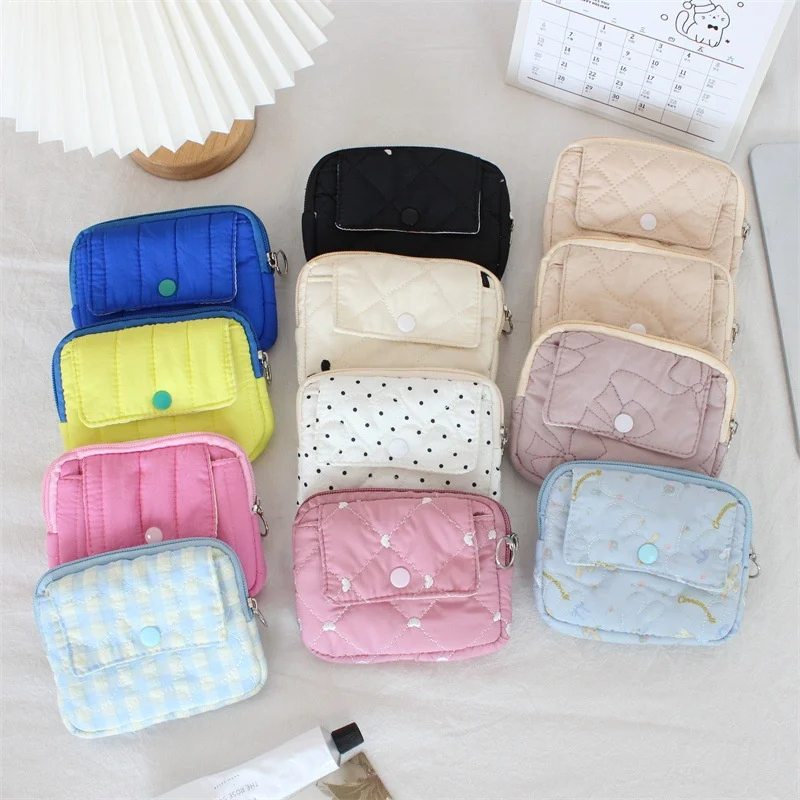 محفظة نقود معدنية حلوة، حقيبة مكياج لطيفة لأحمر الشفاه، حقيبة محمولة لبطاقات الهوية، حقيبة فرز أشتات زهرية، حقيبة تخزين المناديل الصحية للنساء #4