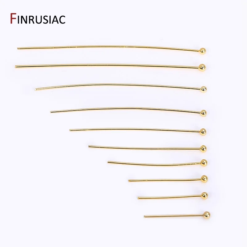 Wholesale 18k Gold/Silver Plated Brass Ball Pins/Eye Pins/Flat Head Pins For Women DIY Pins Jewelry Making Accessories Supplies