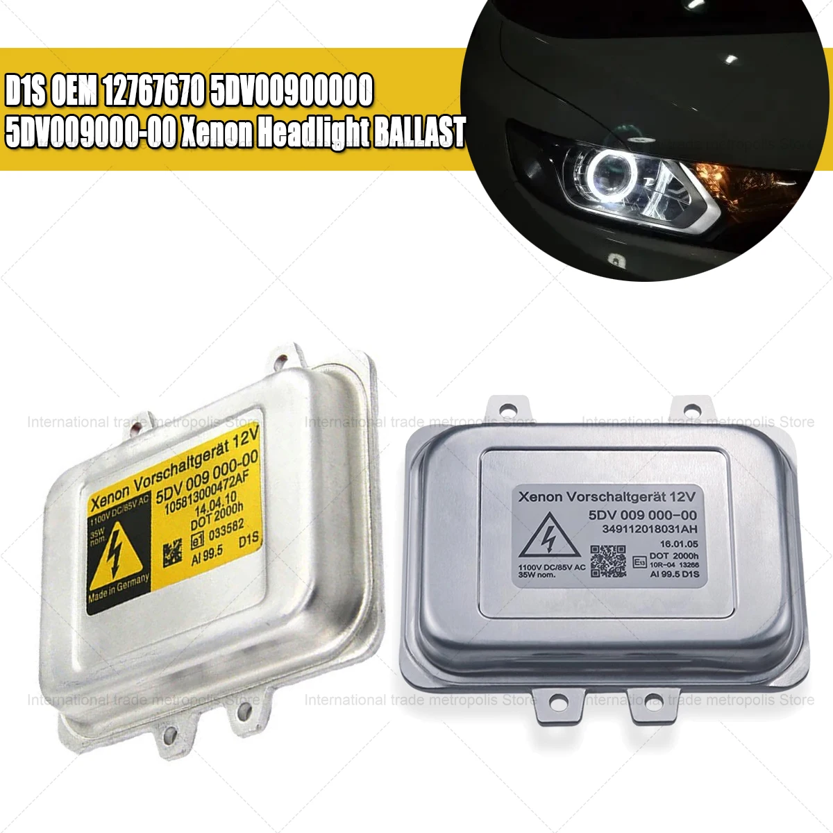 D1S OEM 12767670 5DV00900000 5DV009000-00 Xenon Headlight BALLAST For BMW Ford MERCEDE-BENZ Land Rover HYUNDAI