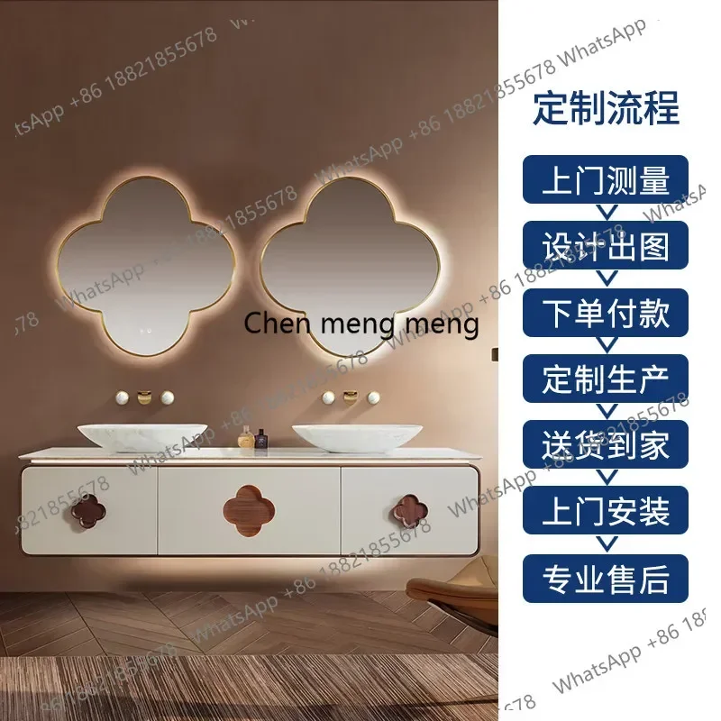 YL Natural marble bathroom cabinet combination bathroom solid wood washbasin cabinet F185