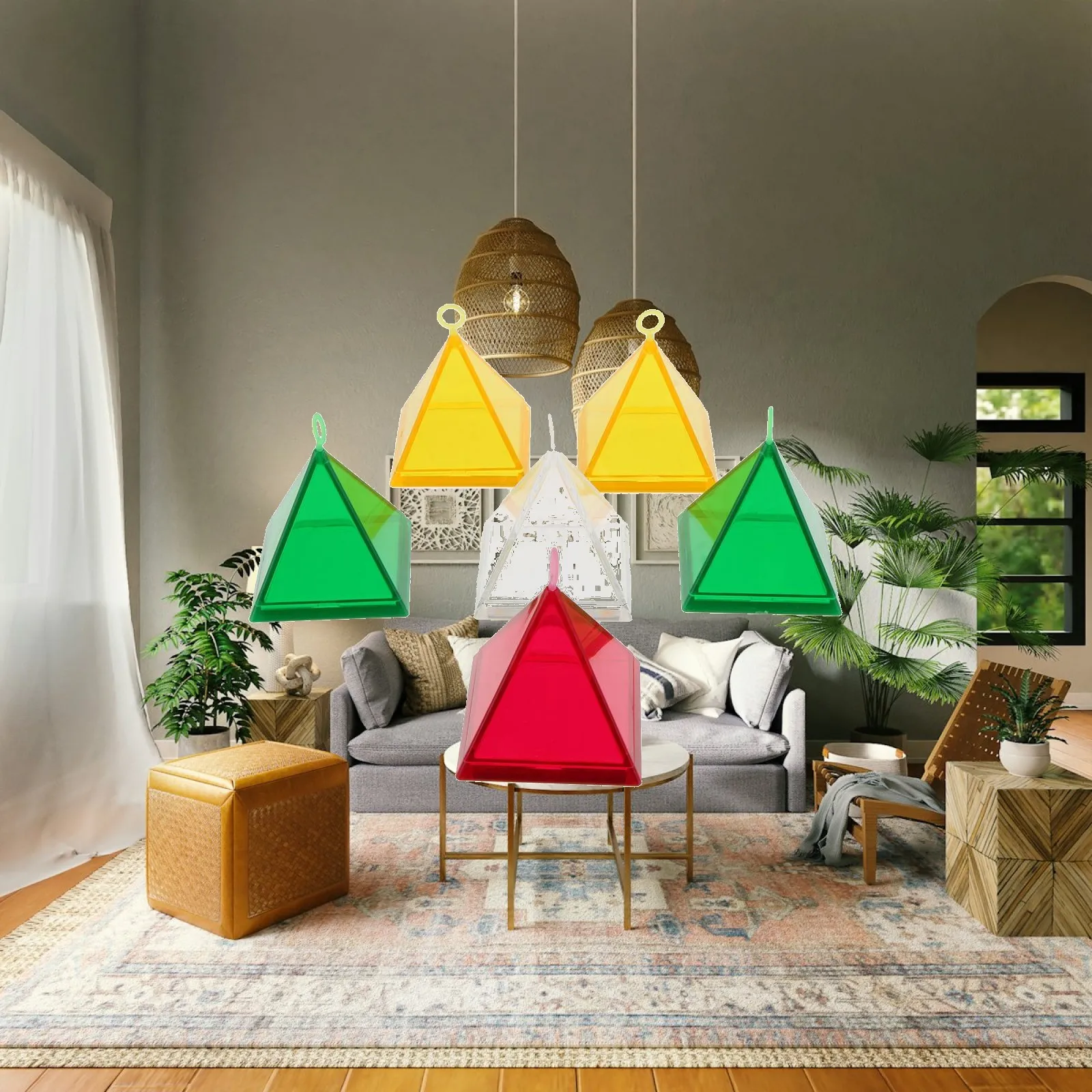 Party Balloon Pyramid Pendant Weight Plastic Base for Helium Balloons Support for Wedding Birthday Christmas Decoration