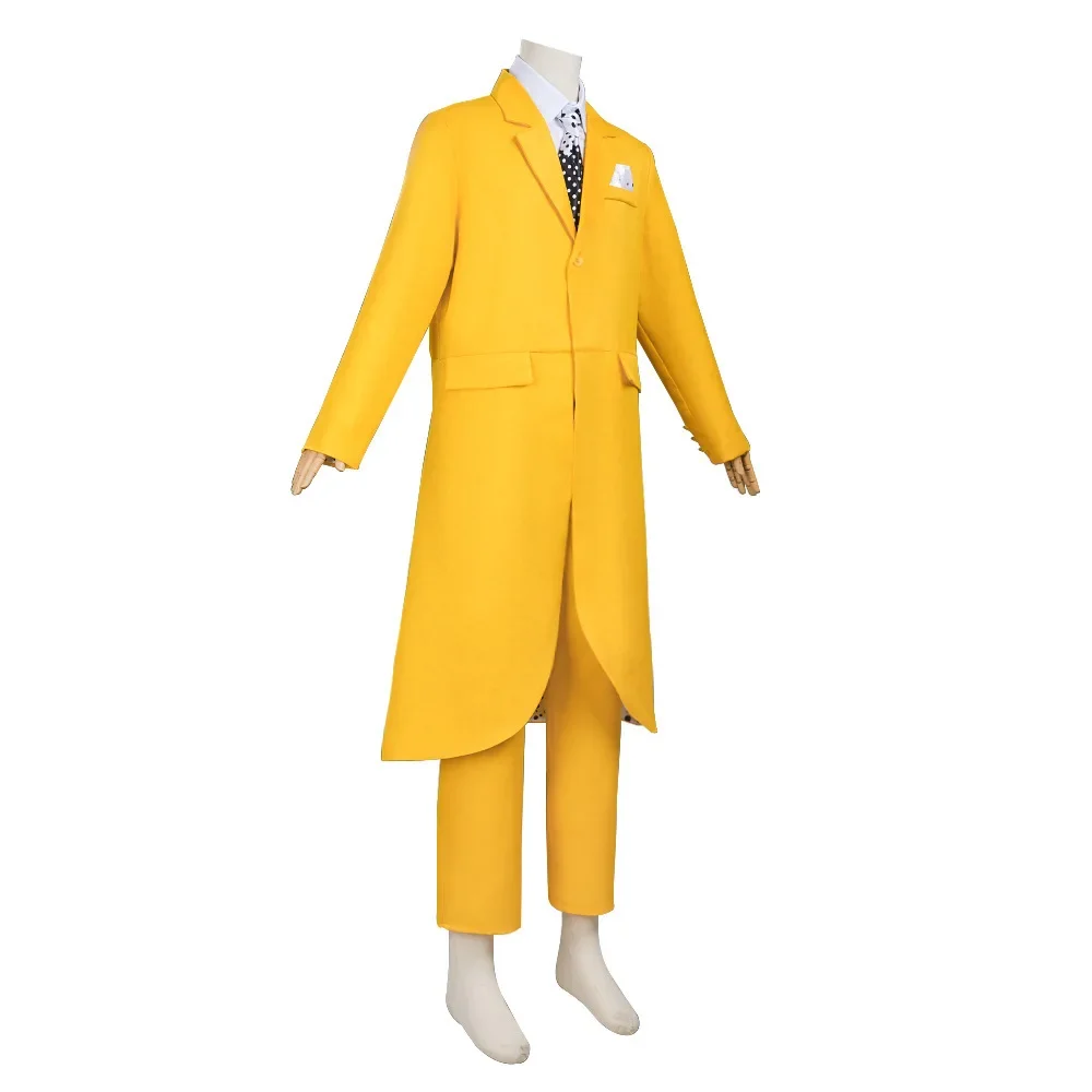 زي تنكري لفيلم القناع جيم كاري زي أصفر للحفلات الكرنفالية قبعة قناع أخضر ملابس دعائم المهرج للهالوين