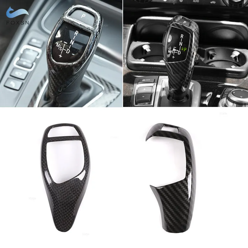 

For BMW 1 2 3 4 5 Series F07 F20 F30 F10 F18 F30 F34 F25 F26 F15 F16 Car Carbon Fiber Gear Shift Gear Knob Head Cover Frame Trim