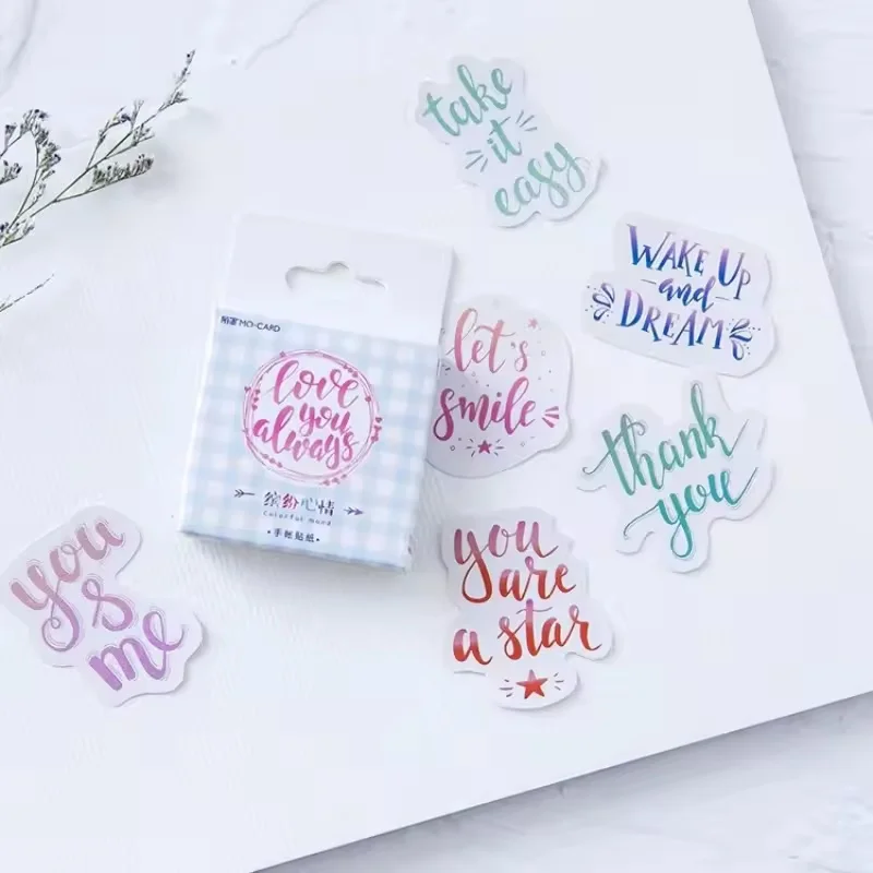 46Pcs Colorful Letter Decorative Stickers Daily Tents Landscaping Gifts Sealing Versatile Decorative Materials