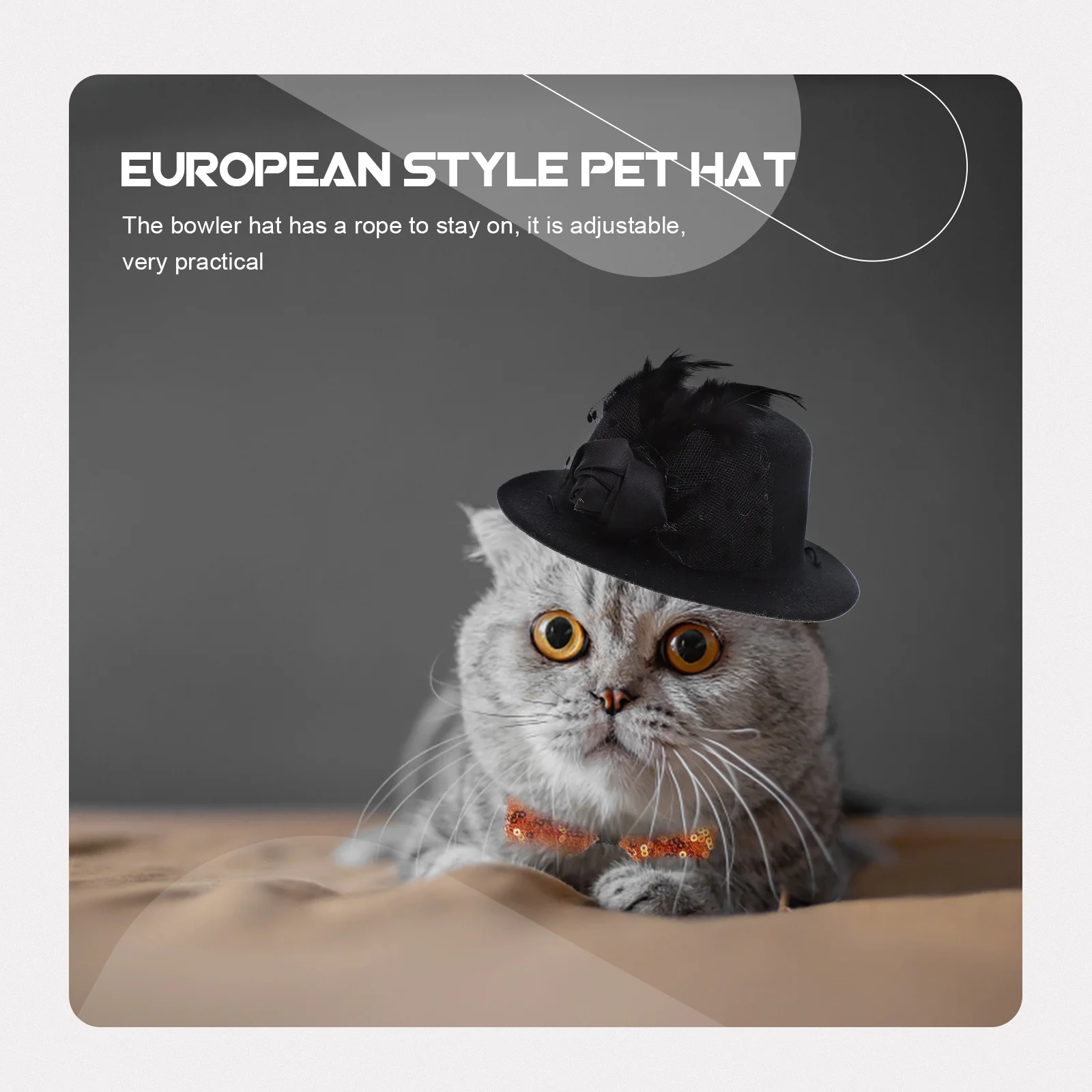 

Creative Design Puppy Bowler Hat Comfortable Pet Supply for Festival Party Decoration Puppy Bowler Hat Pet Supply