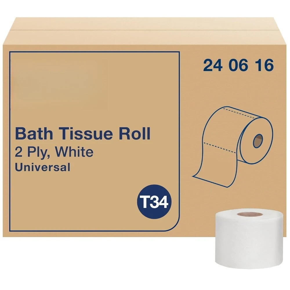 

Toilet Paper Roll White 2 Ply 48 Rolls 616 Sheets Per Roll T34 Universal Soft Bath Tissue