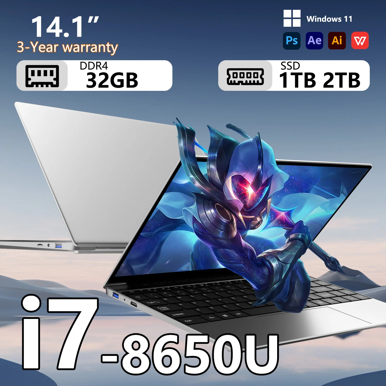 �y�Z�[�����z14.1�C���` Intel Core i7 8650U Windows 11���� �m�[�g�p�\�R�� 32GB DDR4 1TB/2TB SSD �|�[�^�u�� �Q�[�~���O/�I�t�B�X���� �E���g���X���� �m�[�gPC